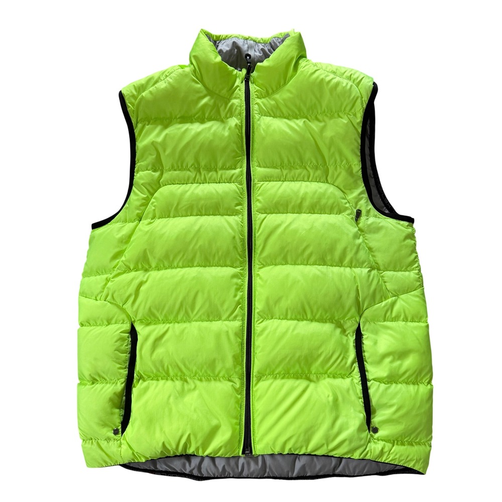 RLX Ralph Lauren Down Puffer Vest Neon Green Full Zip Mens L